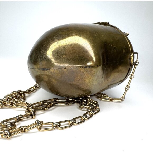 Vintage Brass Mango Purse Chatelaine Evening Bag - Picture 9 of 12